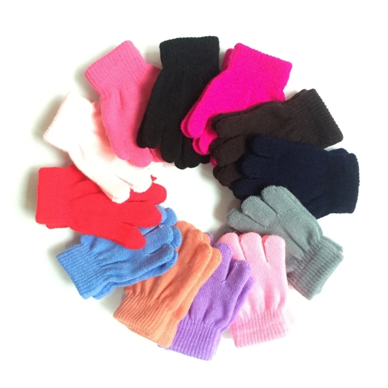 Gants d'Hiver Chauds en Coton pour Enfant Garçon et Fille, Mitaines à Doigt Complet, Isotoptiques, Document Bonbon