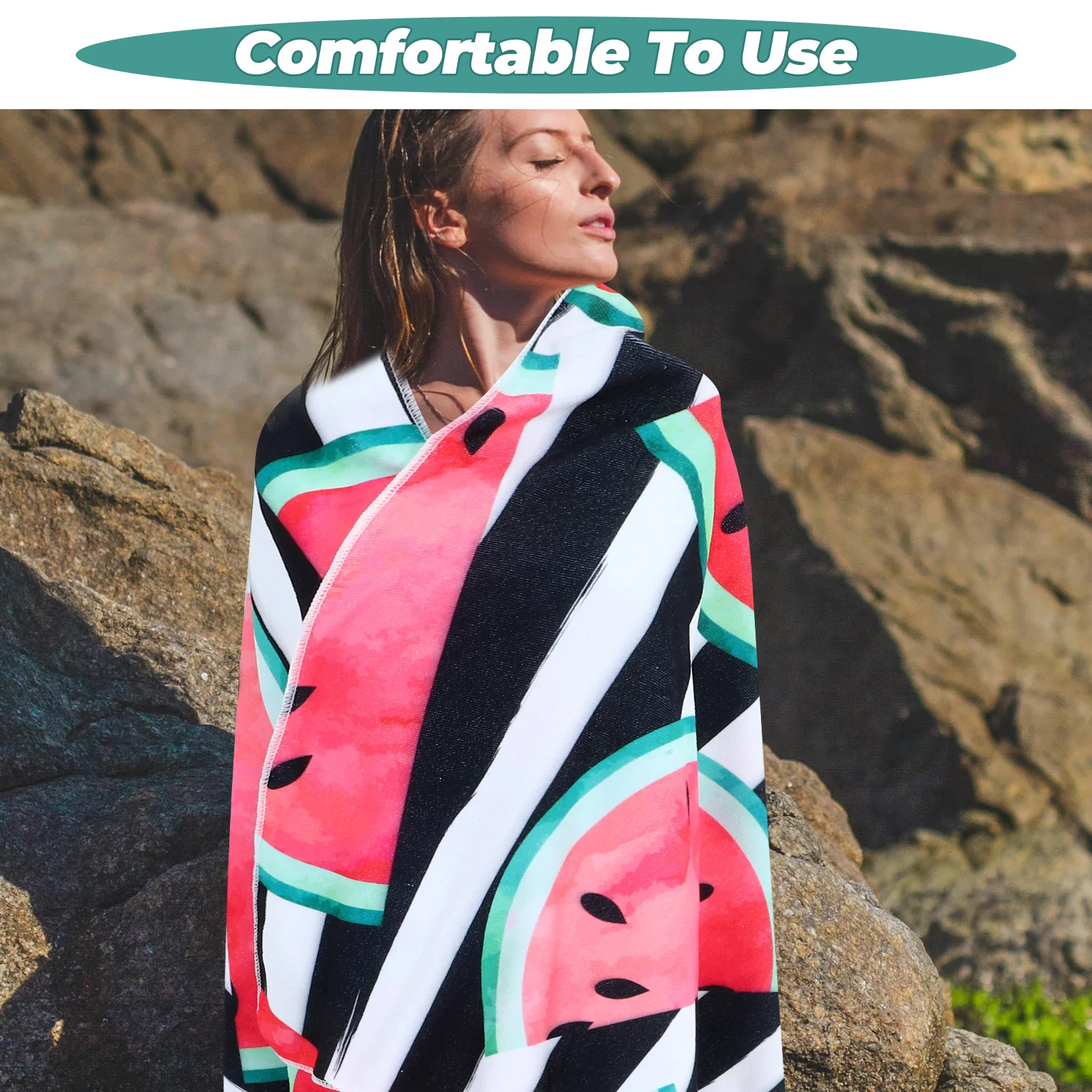 

Beach Towel Bath Seaside Quick Drying Towel for Swimming Camping Yoga Travel Accessories Large Sand Resistant Adorable Pool