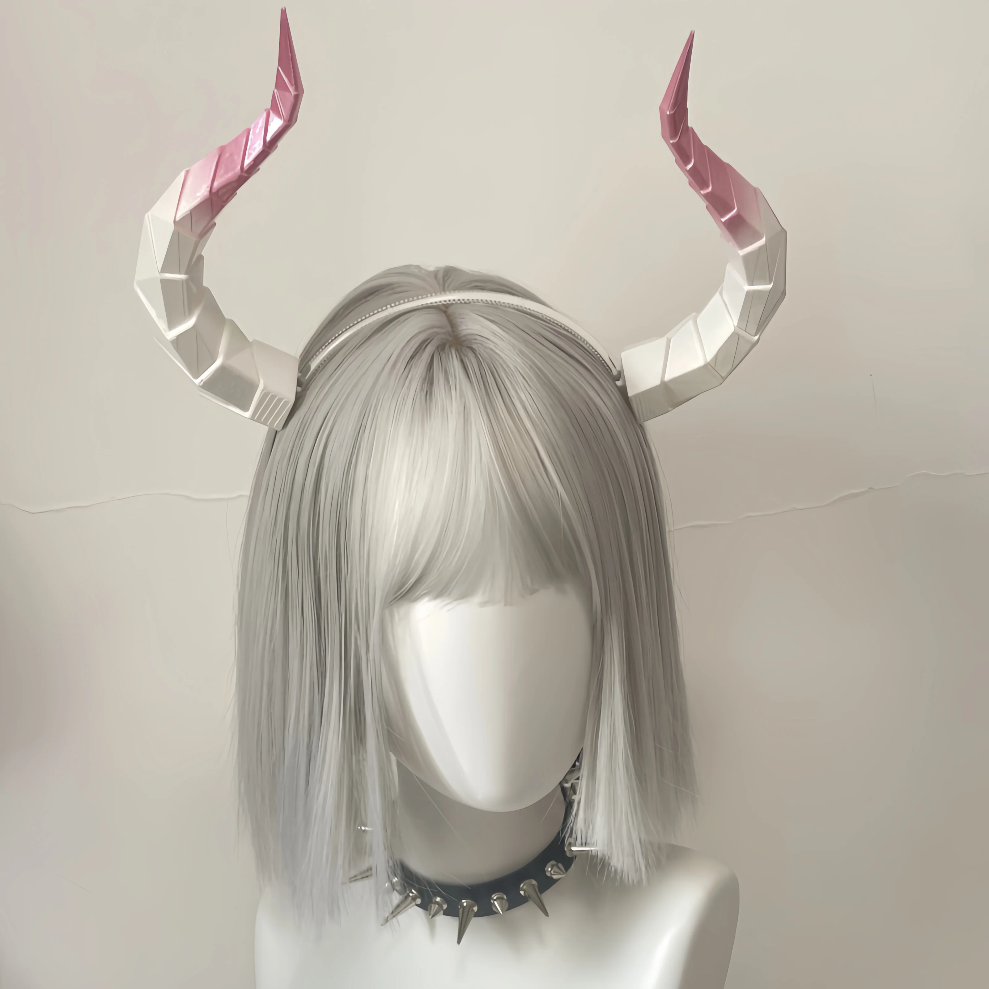 14/18cm Animal Simulate Pink Horn Headband Dark Gothic Gradient Devil Horn Halloween Witch Artificial Horns Cosplay Pros