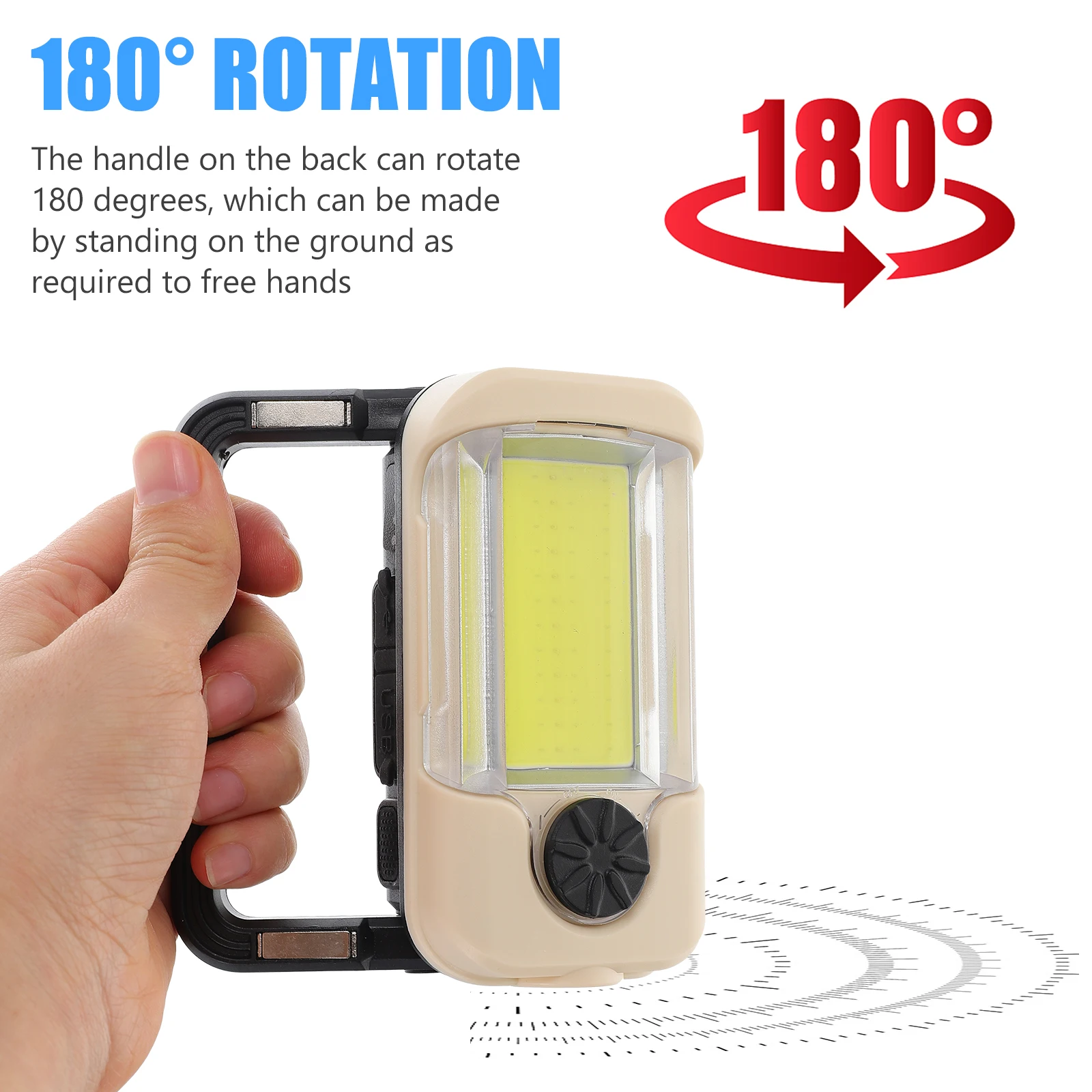 1Set Outdoor Work Light Rechargeable LED Lamp Hand-Held Portable Light for Camping Emergency Repair Activities