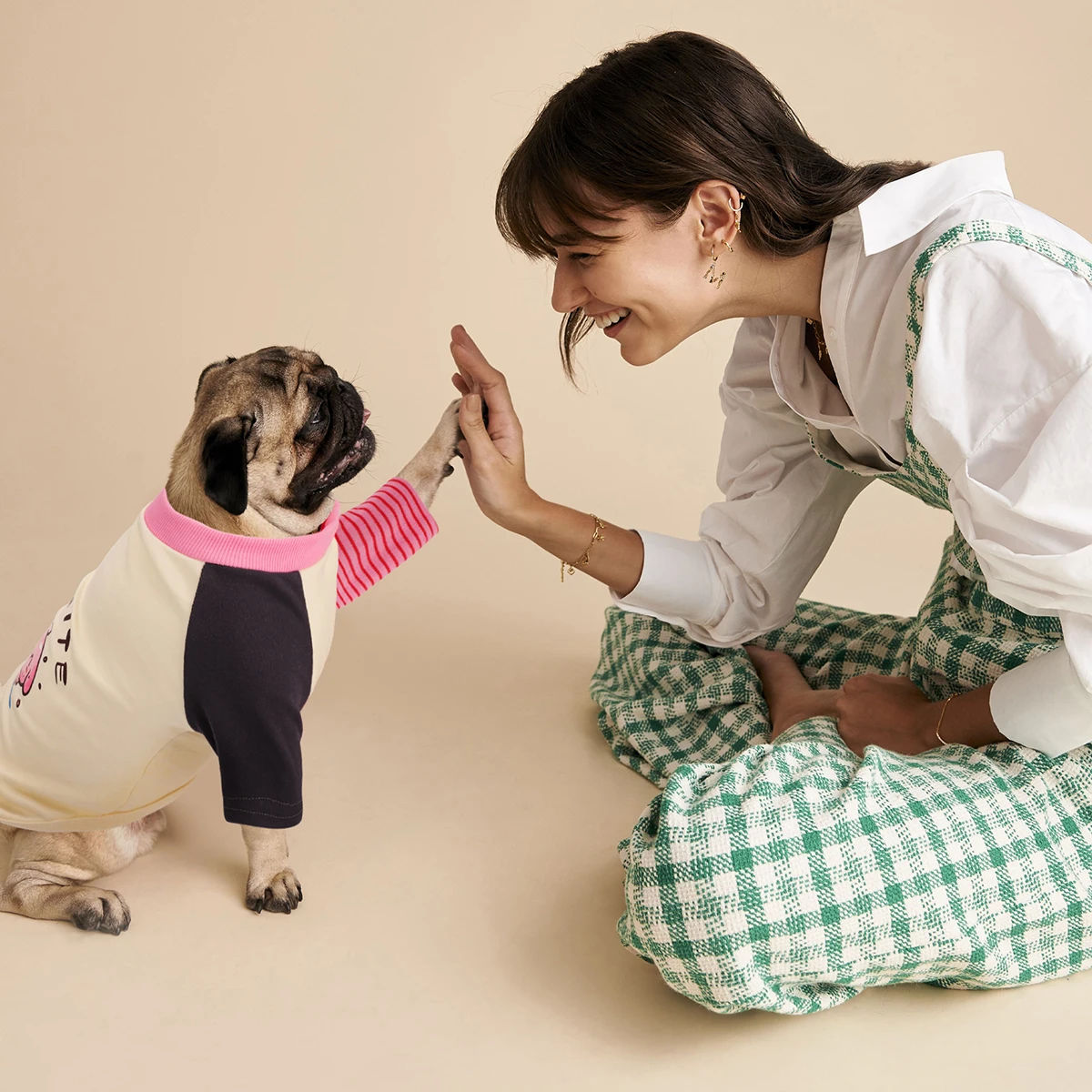 Colorful Dog T-Shirt with Sleeves: Adorned with Cute Puppy Prints, High-Quality Fabric, for a Cute, Stylish, and Elegant Look