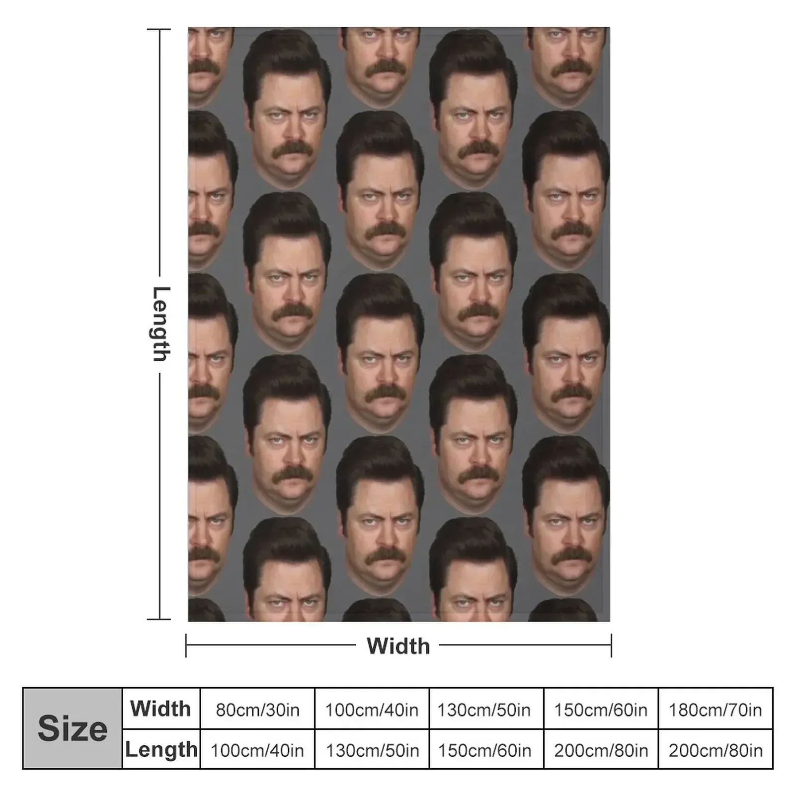 Ron Swanson Throw Blanket Nap Flannel Bed Blankets