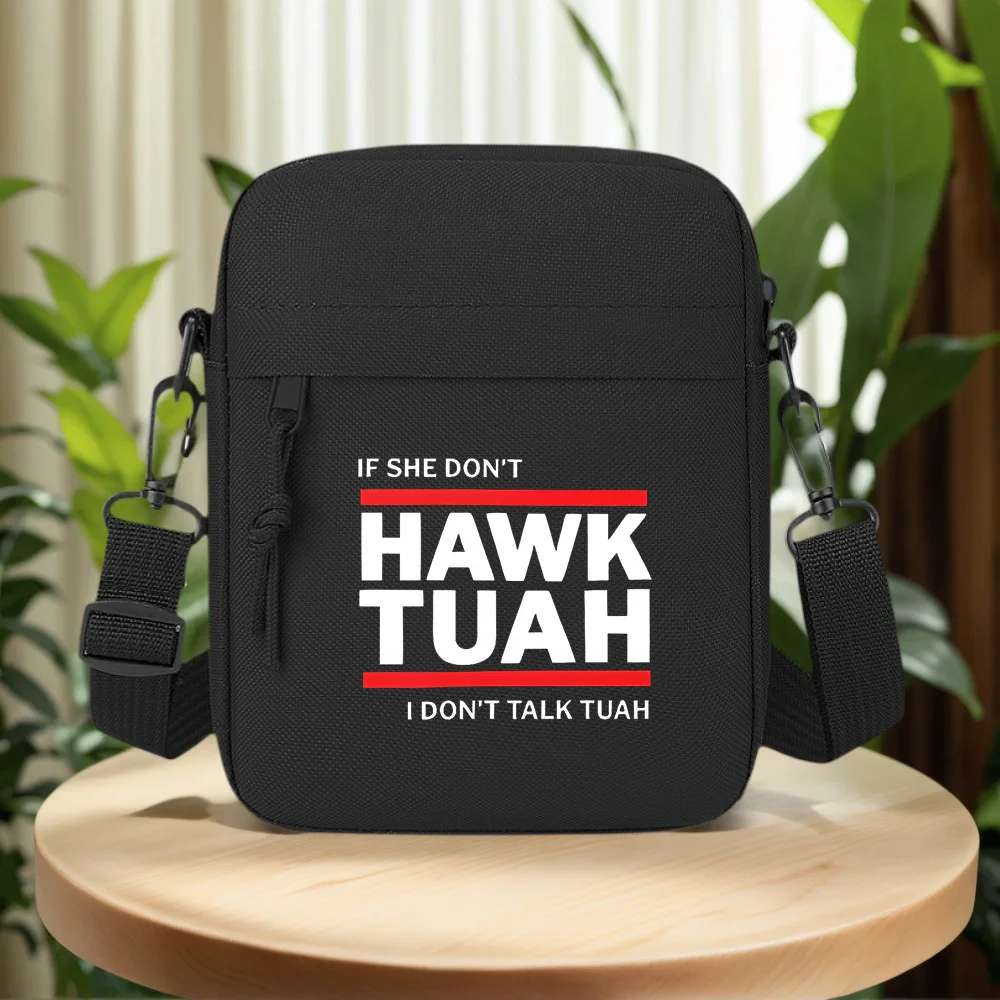 Hawk Tuah if she don't talk Men Crossbody Bag Single Shoulder Women Cartoon Anime Film Printing Design Unisex