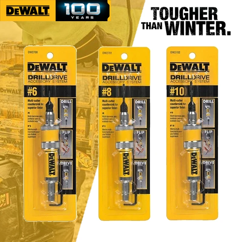 

DEWALT Drill Flip Drive Complete Unit #6 #8 #10 2 in 1 Countersink Wood Drill Bit 6mm 8mm 10mm Accessories DW2700 DW2701 DW2702