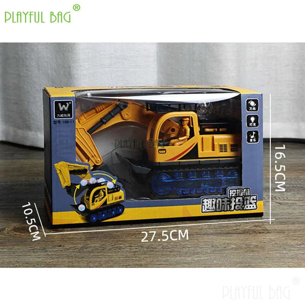 Zabawny Elektryczny Koszykówka Koparka Zabawka Muzyka Światło Samochód Uniwersalne Koło Pojazd Inżynieryjny Prezent Urodzinowy dla Dzieci VG225