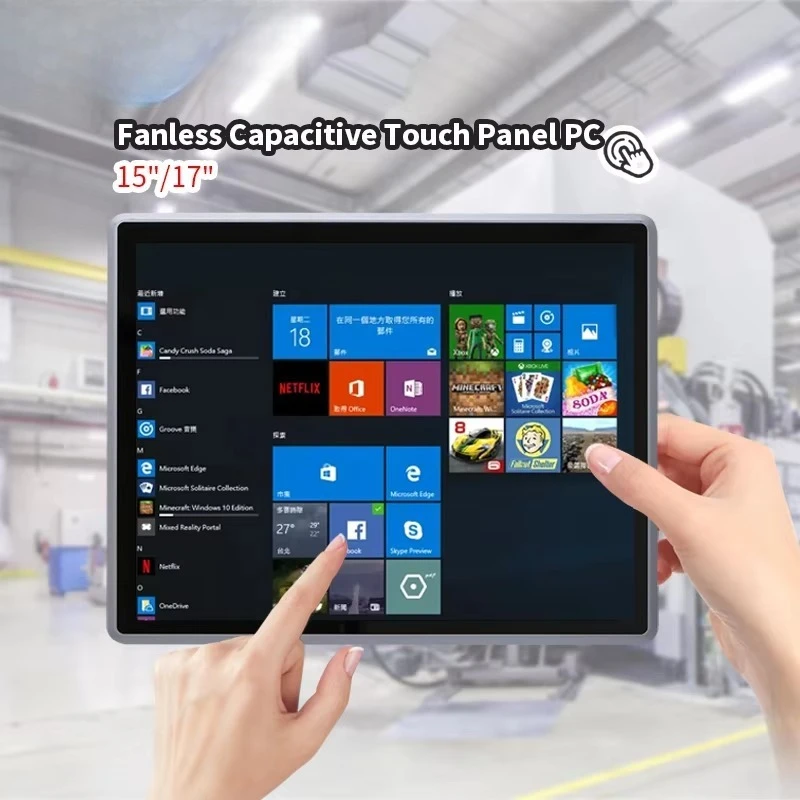 17 Inch Capacitive Touch Panel Pc Computer J1900 Dual Gigabit Ethernet Lan 4 COM RS232 Industrial Touch Screen Panel Pc