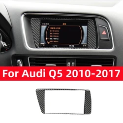 For Audi Q5 2010-2017 Accessories Carbon Fiber Modification Interior Car Navigation Panel Trim Frame Decorative Cover Sticker