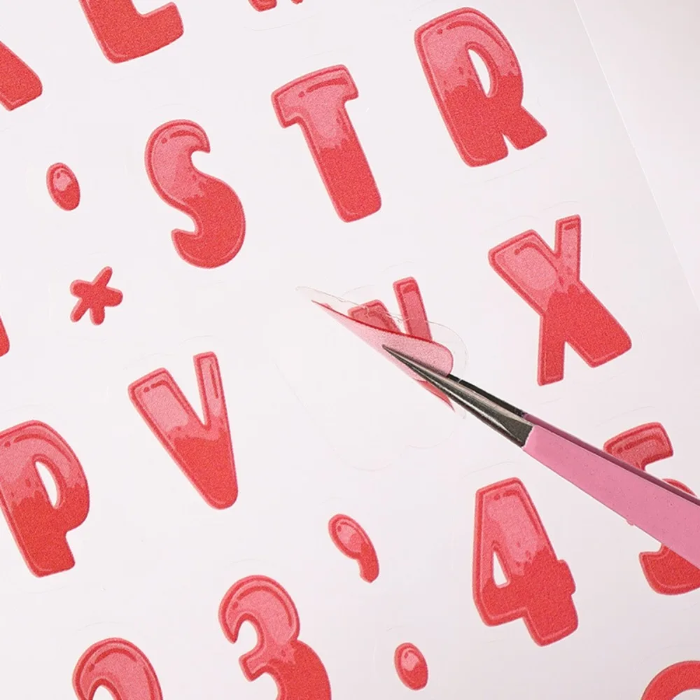 6Style 8 szt./opak. Żywe Litery Wodoodporne Naklejki z Folii PET do Albumów, Angielskie Materiały do Albumów, Kreatywne Naklejki do Malowania