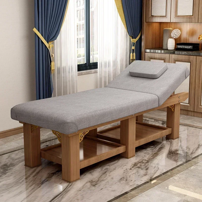 Mesa de Masaje de belleza tailandesa de madera para tatuaje de pestañas, cama de Masaje de diseñador, limpieza de orejas, ajuste del sueño, Camilla