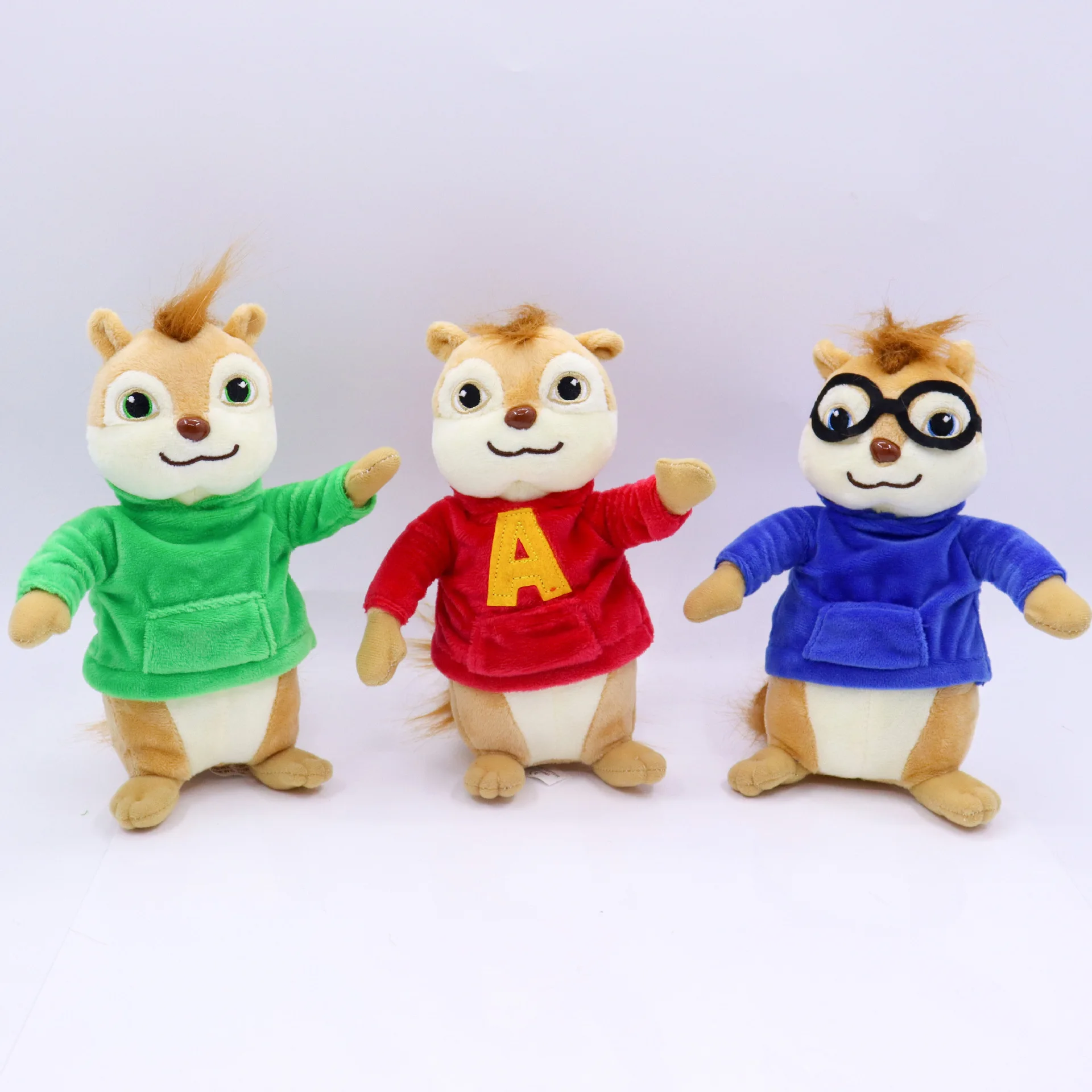 3pcs Chipmunk Alvin Simon Theodore Cute Squirrel Plush Doll Cartoon Toy Doll Children's Christmas Gift