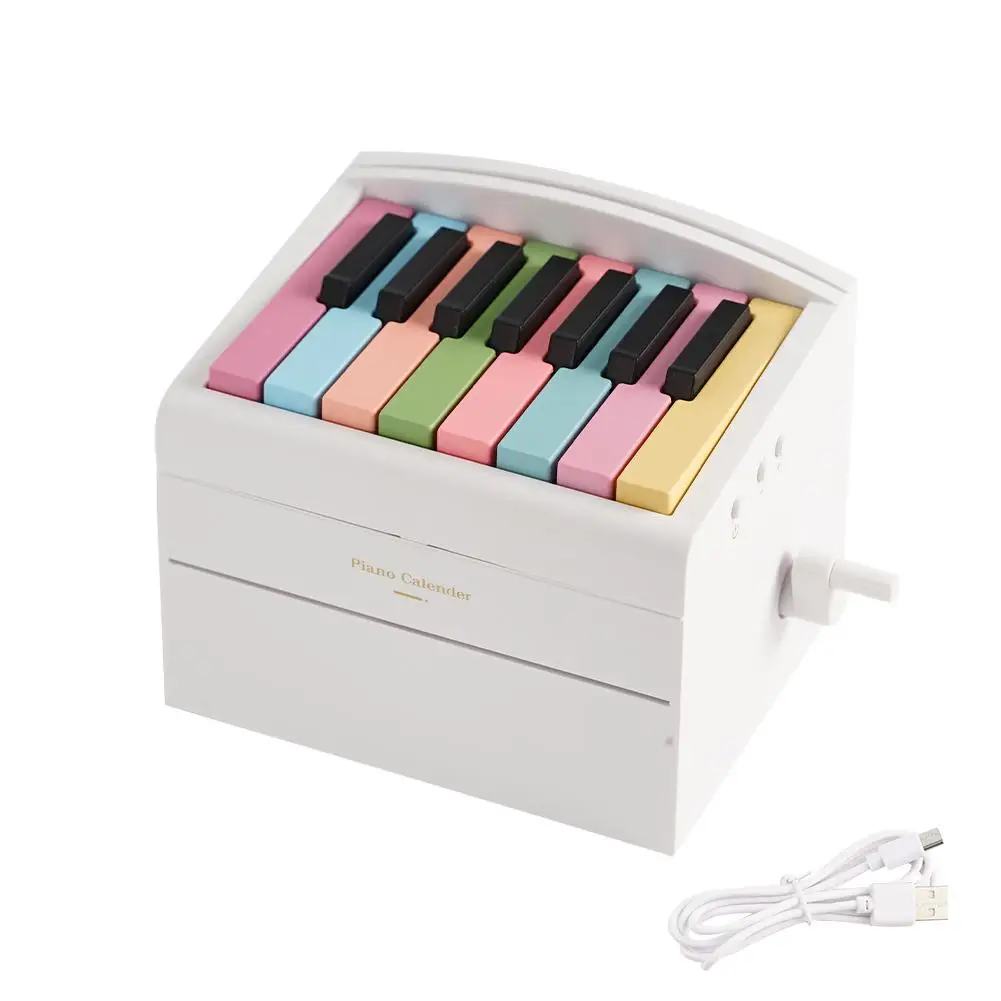 Mini Piano Calendar Playable Desk Calendar Desktop Piano Birthday Sheet Gift Ornament Music with Peripheral P8H6