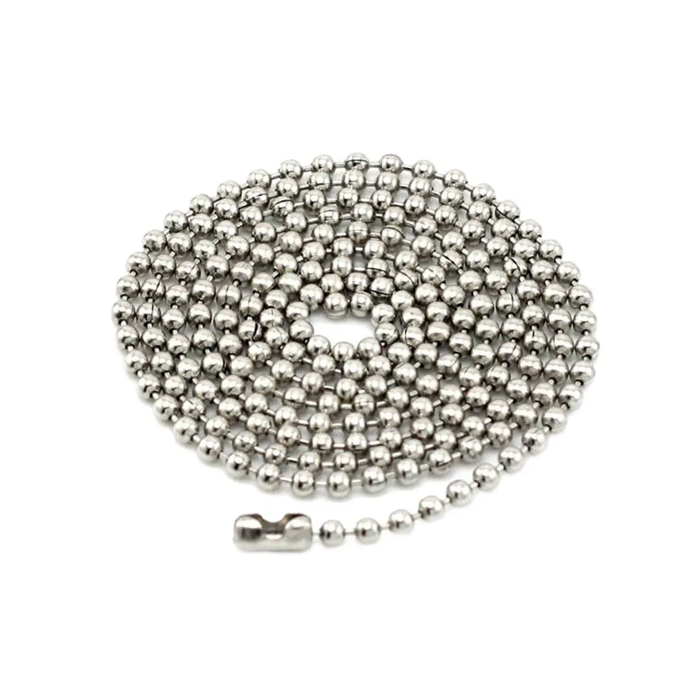 Titanium Steel Necklace Chain 2.4mm Premium Stainless Steel Round Bead Chain Resistant to Acid Alkali Suitable for Pendants