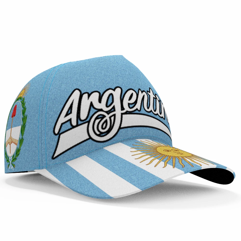 Gorras de béisbol argentina, nombre personalizado gratis, sombreros de viaje de Arg Country, gimnasios, banderas Ar, gorro con foto impresa de la nación argentina española
