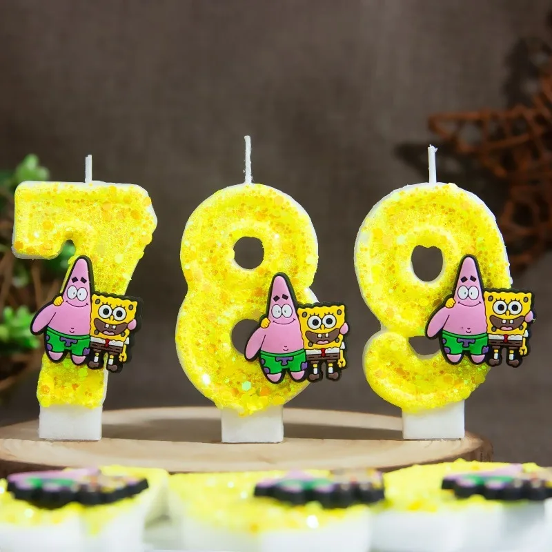 SpongeBob SquarePants Digital Number Cake Candles Birthday & Anniversary Decor Candles Smokeless Cake Ornament for Celebration - view 2