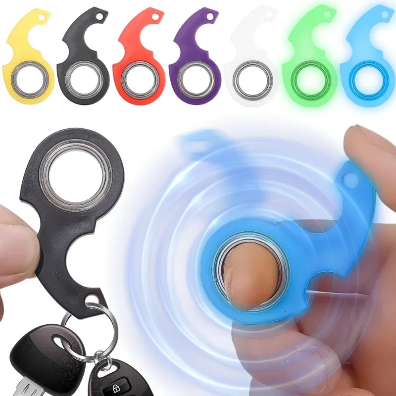 2 Generation Fingertip Rotation Key Chains Decompression Spinner Anti Anxiety Bearing Lightning Cool Trendy Hanging Key Rings