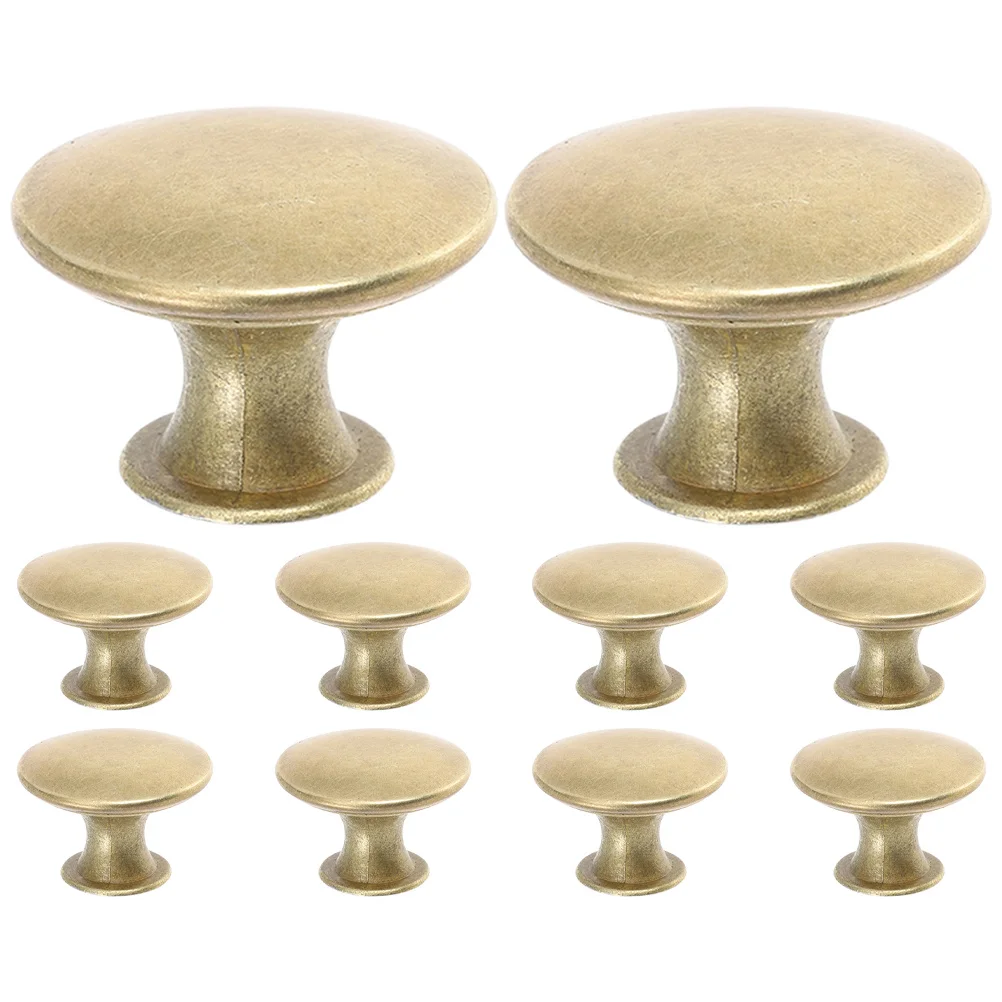 

10Pcs Zinc Alloy Rv Accessories Handles Round Flat Head Drawer Pulls Cabinet Door Knobs for Wardrobe Kitchen Units