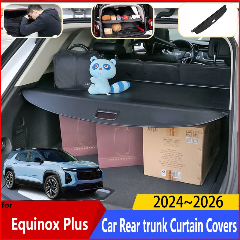 

For Chevrolet Equinox Plus 2024 2025 2026 Car Rear Boot Luggage Storage Trunk Curtain Partition Shield Retractable Accessories