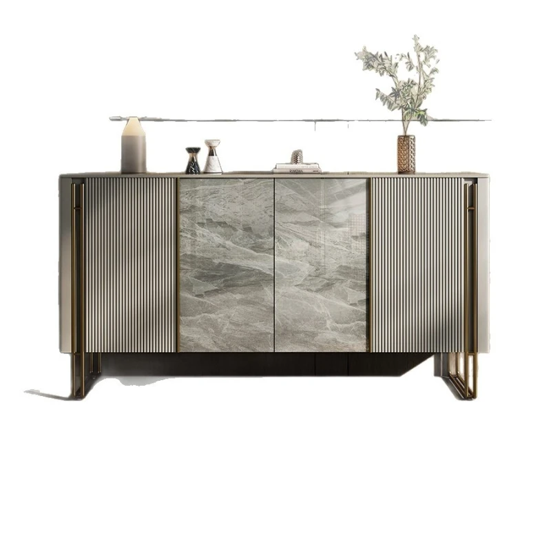 

Modern light luxury door cabinet Italian rock slab simple dining side door living room storage decoration home