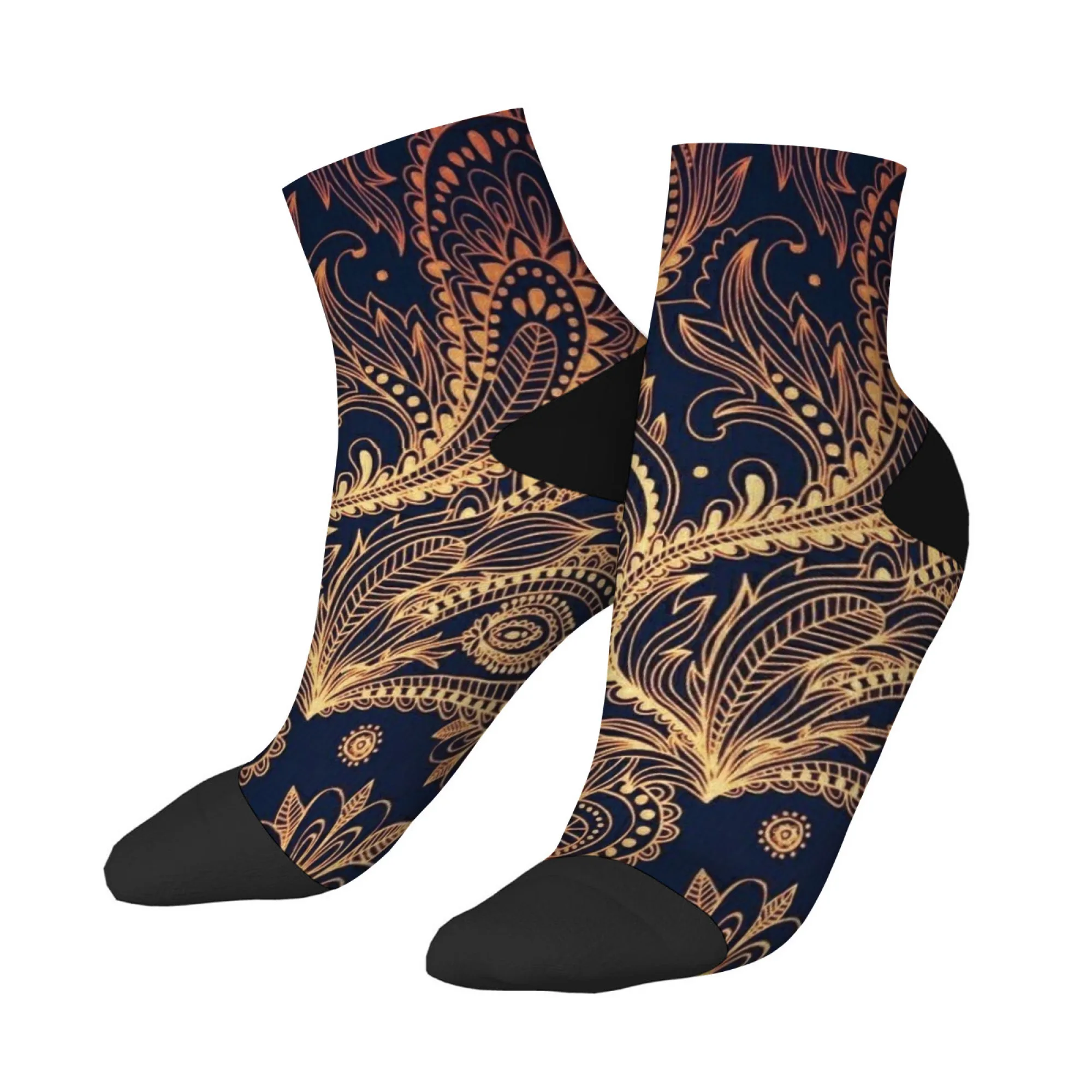 

Floral Print Men's Socks Comfortable Breathable Non-slip Casual Socks Novelty Harajuku Retro Street Hip-hop Socks Gift