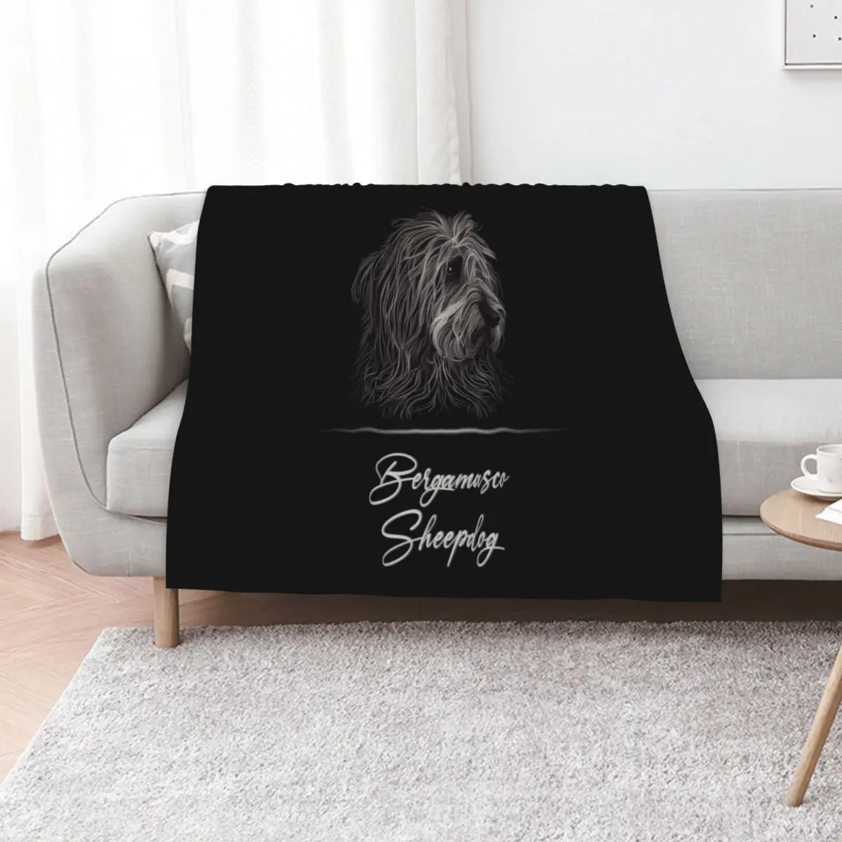 Manta de sofá acogedora con diseño de perro pastor Bergamasco para ver televisión y tomar siesta