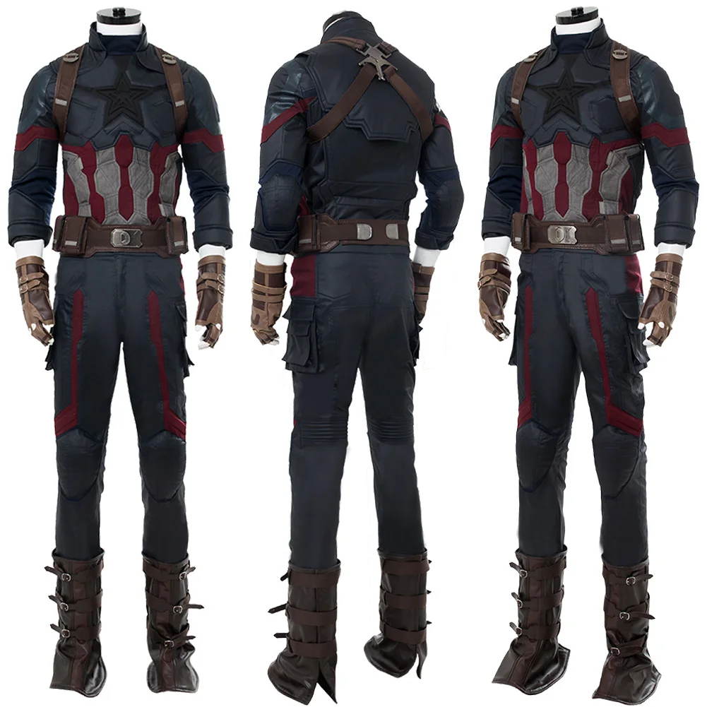 Team Leader Steve Cosplay Fantasy Rogers Clothing Movie Male Superhero Costume Disguise Adult Men Roleplay Fantasia Outfits