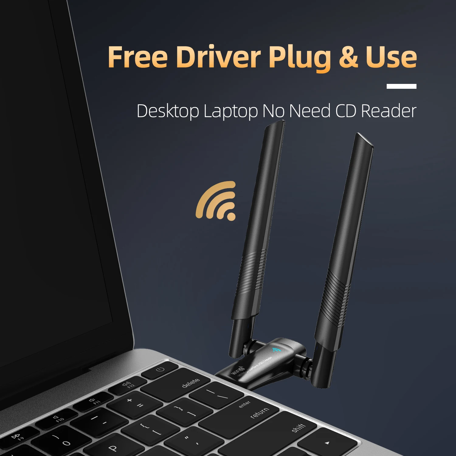 PIX-LINK AX1800 WiFi6 هوائيات مزدوجة محول USB لاسلكي عالي الكسب واي فاي أسرع مع MU-MIMO إعداد سهل UAX06