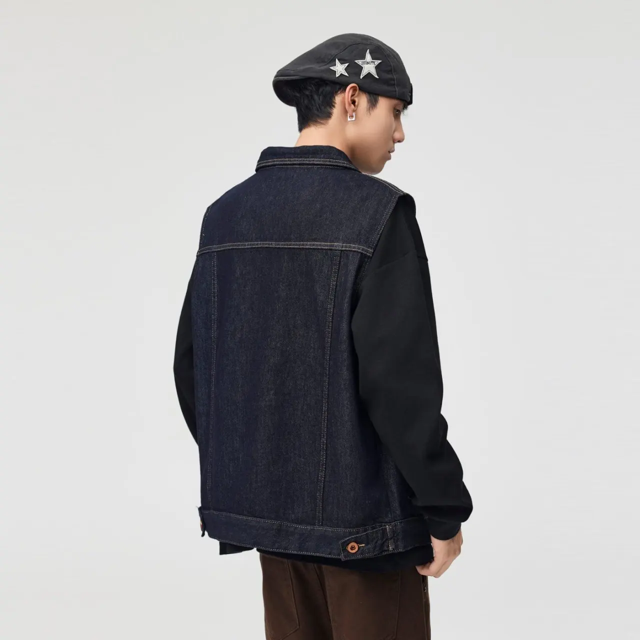 Men Japanese Retro Amikaki Fashion Loose Casual Denim Vest Sleeveless Jacket Cityboy Jeans Waistcoat for Women Vests