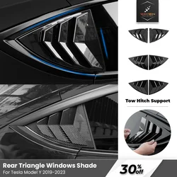 Rear triangular Shade For Tesla Model 3 Y carbon fiber pattern patch bright Tesla 2021-2023 exterior modification accessories