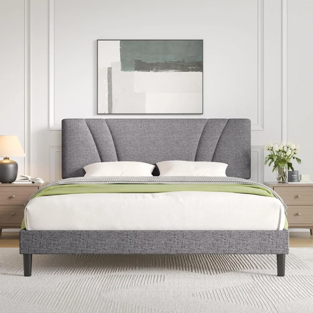 

King Size Bed Frame King Bed Frame and Headboard Platform Bed Frame King with Adjustable Headboard, No Box Spring Needed