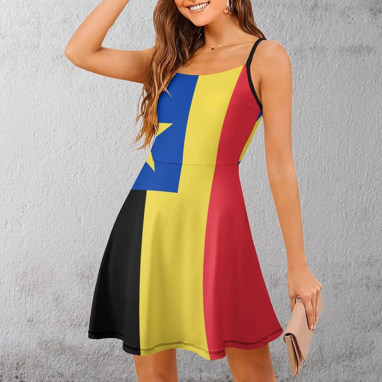 

Flag of Governor General of Belgian Congo Women's Sling Dress Unique Sexy Woman's Clothing Funny Novelty Vacations Suspender Dr