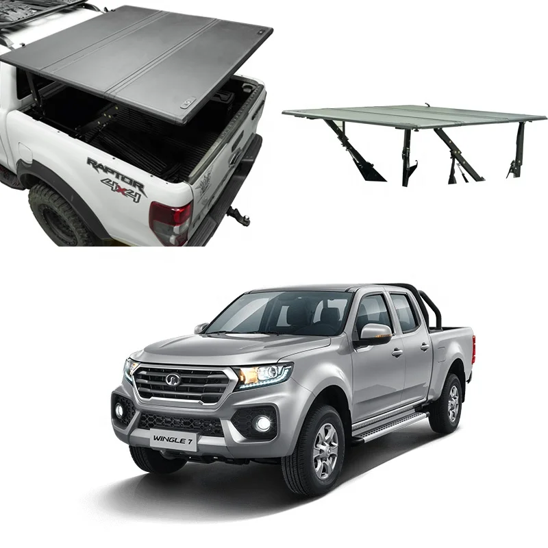 pickup tonneau cover Hard Aluminum Lift-up tri-fold bed cover For great wall poer cannon Motor Fengjun 4/5/6 Ford