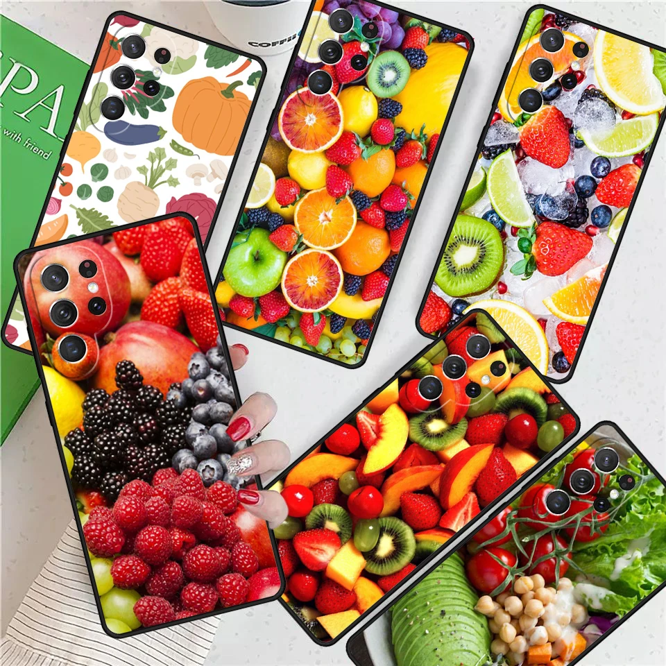 fruit and vegetable salad For Samsung Galaxy S24 Ultra S21 S22 S8 S9 S10E Note 10 20 Plus FE S23 Phone case Cover Coque