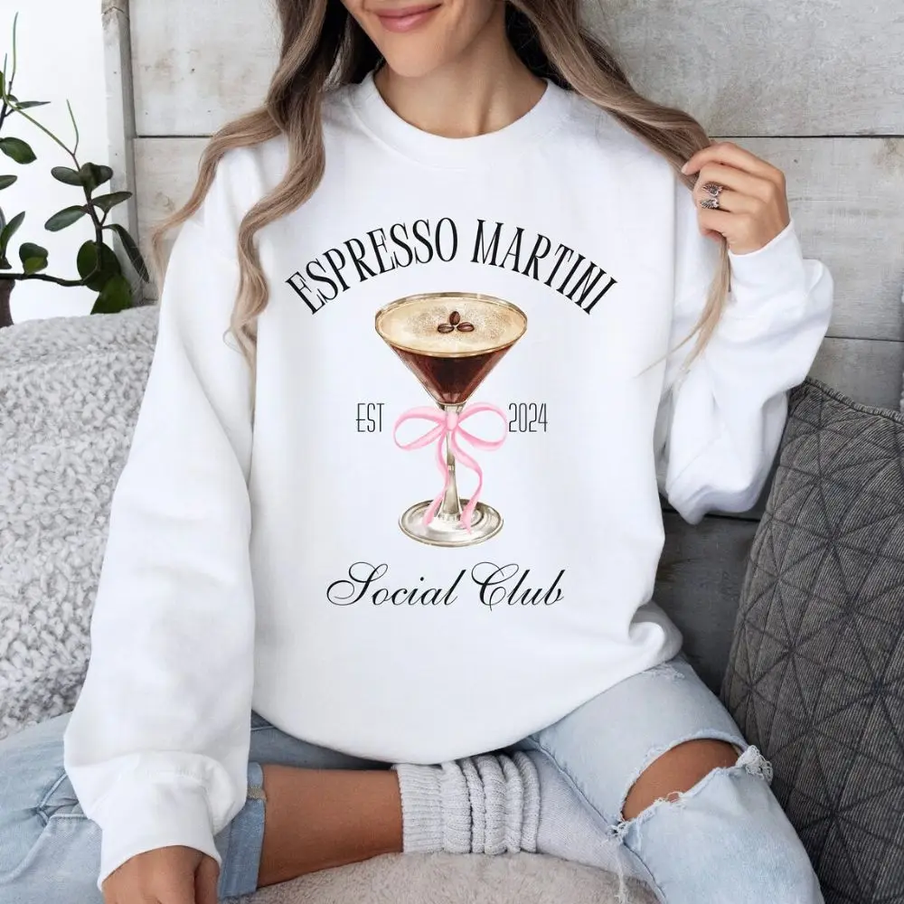 Espresso Martini Sweatshirt Espresso Lover Sweatshirt Club Bachelorette Social Club T-shirt Retro Chic Cocktail Lover Pullover