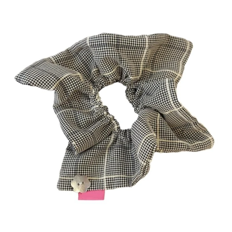 

G5GC Lattice Pattern Headscarf Hair Scrunchies Elastic Hair Rope Holiday Spring Elastic Hair Tie for Girl Braids Holder