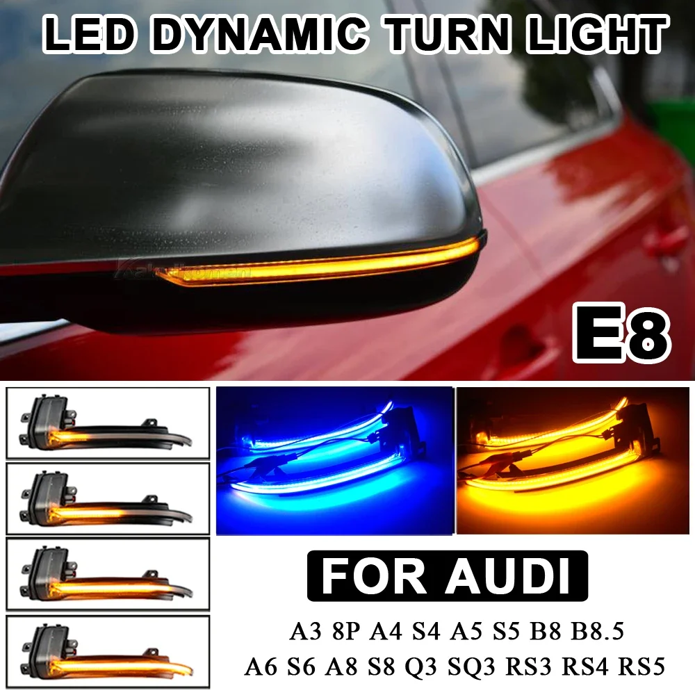 

Dynamic Blinker For Audi A3 8P A4 A5 B8 Q3 A6 C6 4F S6 B8.5 S5 RS5 RS4 RS3 Turn Signal Sequential Side Mirror Indicator Light