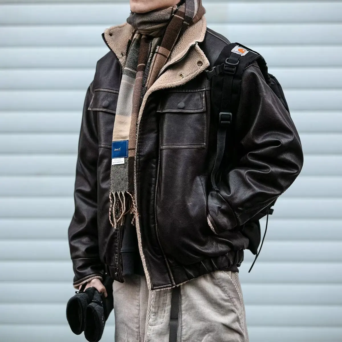 

Ретро-куртка из овечьей шерсти в американском стиле, хлопковое пальто, осенне-зимняя модная брендовая рабочая одежда, теплая верхняя одежда в стиле пилот.