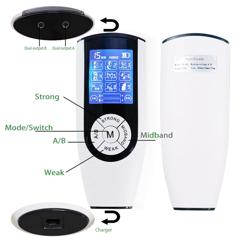 TENS Massager Cross Acupuncture Moxibustion EMS Muscle Stimulator for Pain Relief Whole Body Massage Digital Therapeutic Machine