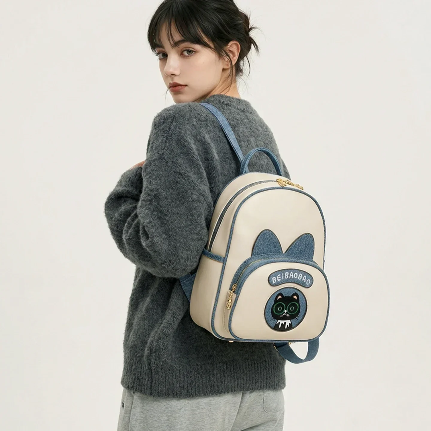 

Милый маленький рюкзак для взрослых и студентов, унисекс, школьная сумка с животным принтом, новый универсальный рюкзак в стиле преппи, повседневный рюкзак для мужчин и женщин