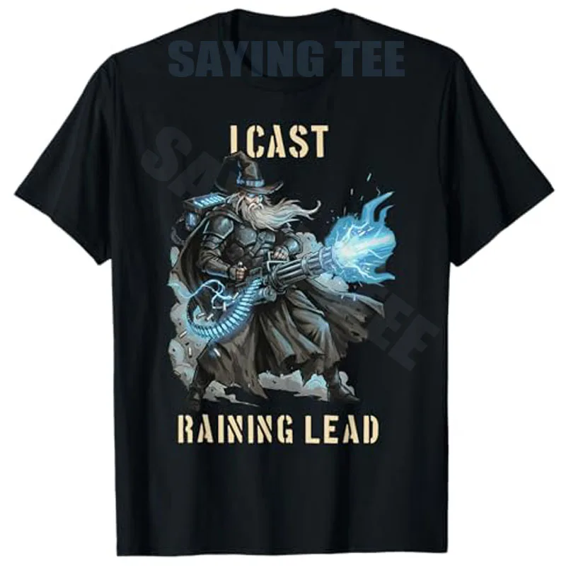 I Cast Raining Lead Lustiges Magier-Fantasy-Gaming-Meme-T-Shirt Y2k Herrenmode Papa Ehemann Neuheit Geschenk Grafik-Kleidung – Detail 3