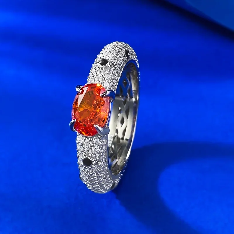 

Новый серебряный роскошный комплект бриллиантов S925 5*7 Fanta Ice Flower Cutting Высококачественное модное кольцо ювелирные изделия