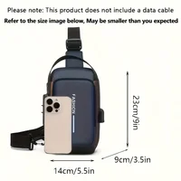 Stylish Men's Sling Bag - Durable Oxford Fabric, Crossbody Chest Pack with Phone Pocket, Zip Closure for Daily Commute 3