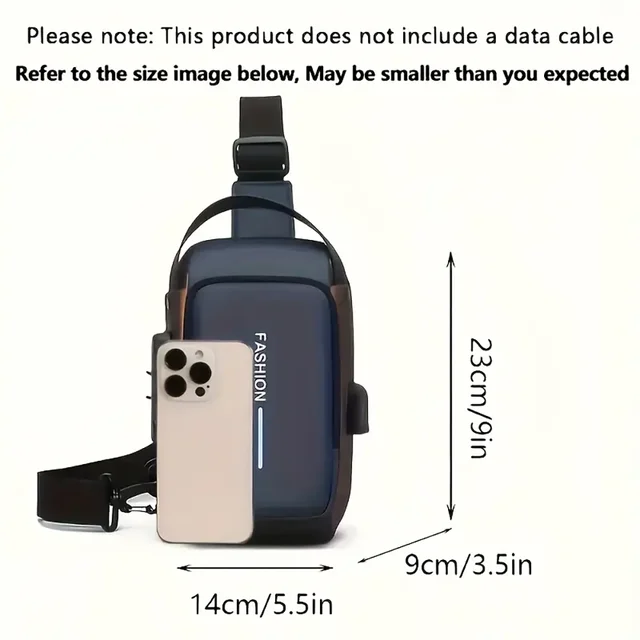 Stylish Men's Sling Bag - Durable Oxford Fabric, Crossbody Chest Pack with Phone Pocket, Zip Closure for Daily Commute 3 Stylish Men's Sling Bag - Durable Oxford Fabric, Crossbody Chest Pack with Phone Pocket, Zip Closure for Daily Commute – view 3