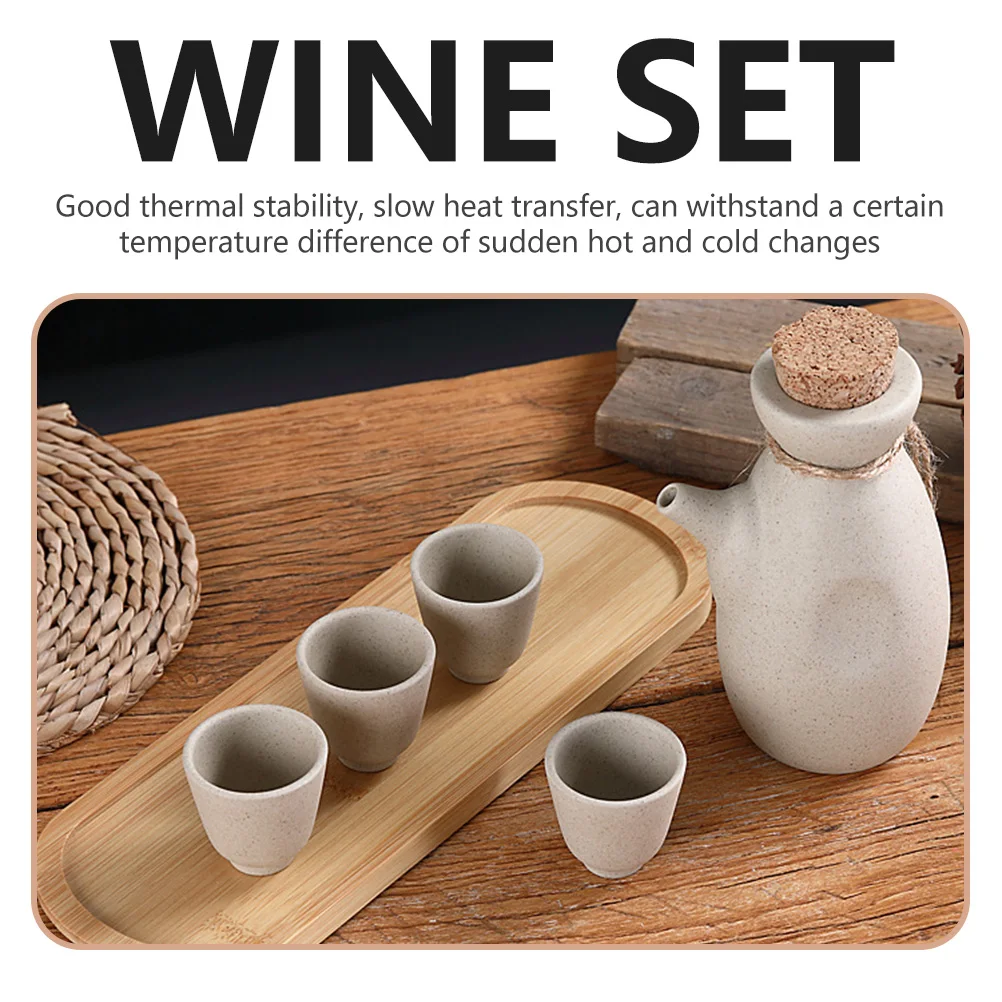 

1Set Ceramic Japanese Style Sake Pot Multi-Functional Wine Kettle Wine Serving Cup for Home Restaurant Bar Use