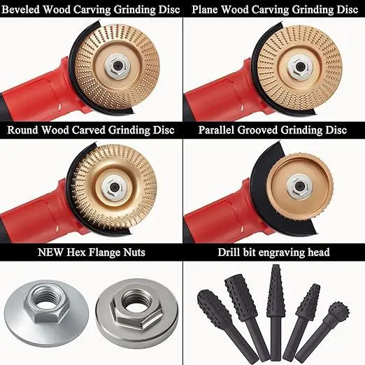 11PCS Angle Grinder Nut Angle Grinder Plate Splint Tool Accessories Hexagonal Plate Angle Grinder