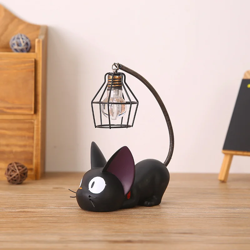Romantico creativo animale gatto resina luce notturna artigianato decorazione desktop lampada da notte a LED bambini studenti presenti lampada da lettura