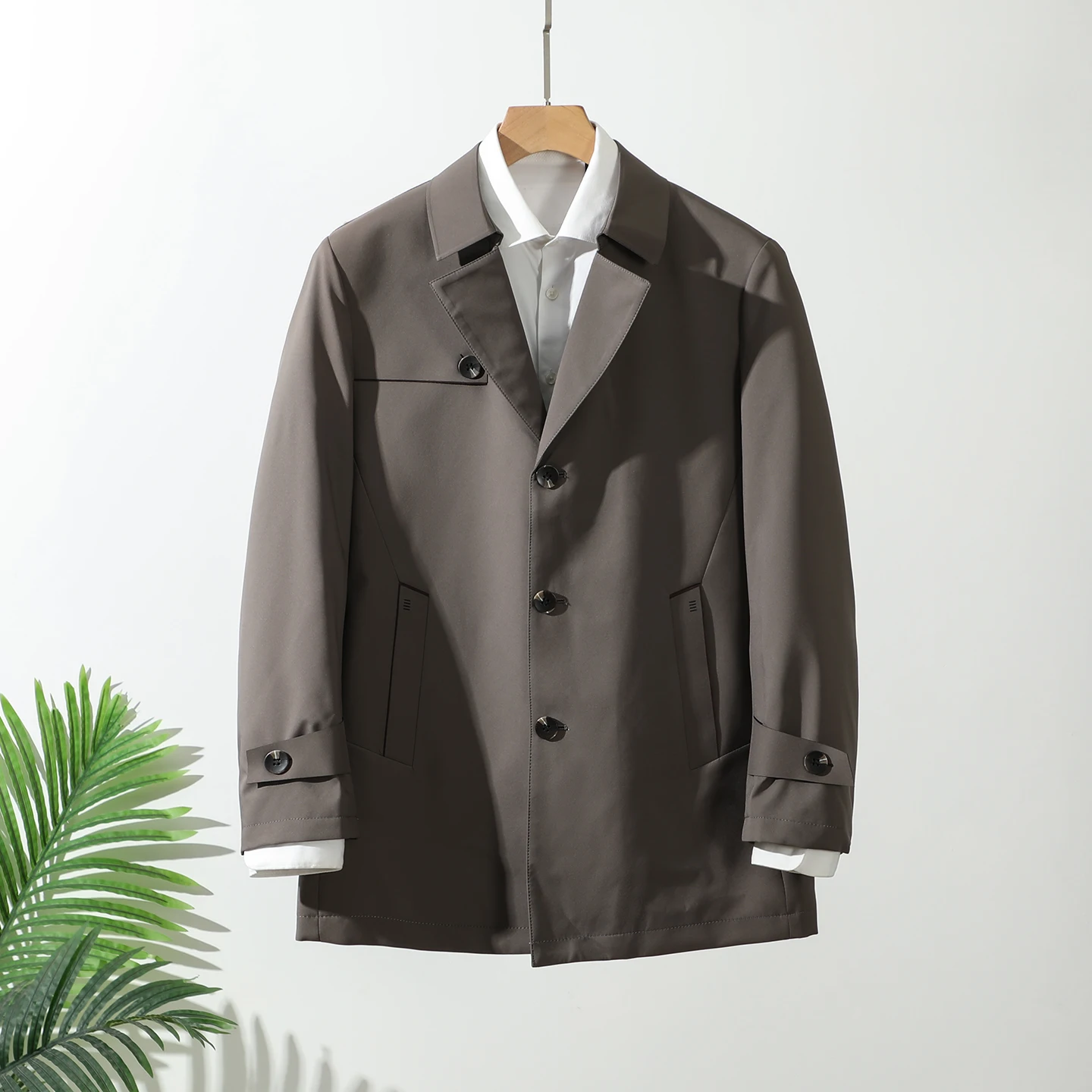 

Faionable Urban Men's Long Coat Jaet Windproof Water-Resistant Casual Busin Sle New Autumn Collection