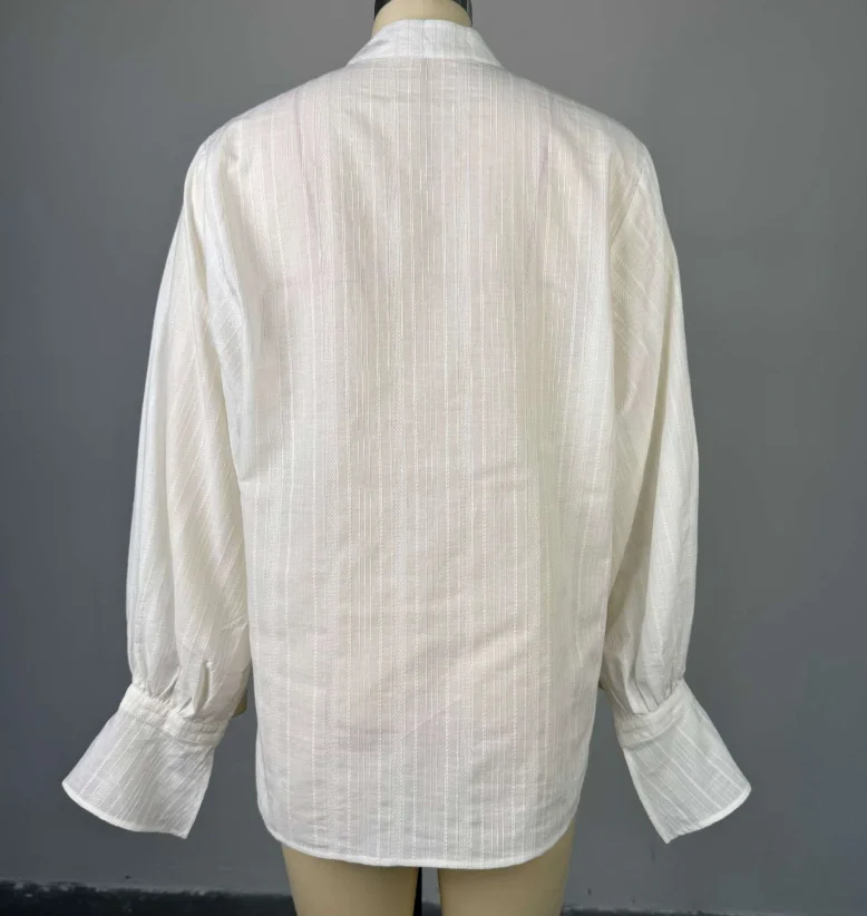 2000S Clothes Y2K Loose Stand Up Collar Lantern Sleeve Long Sleeve Shirt Women's Elegant Korean Popular Clothes Shirt Top