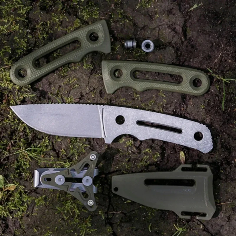 Fixed Blade Knife Green G10 Handle Outdoor Survival Camping Multi-tool Durable High Hardness Utility Straight Knife with Sheath