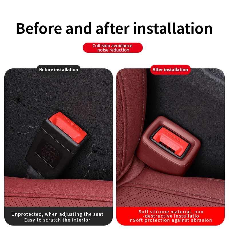 Car Seat Belt Buckle Cover Anti Scratch Seatbelt Button Protector Seat Belt Protection Cover Car Interior Accessories