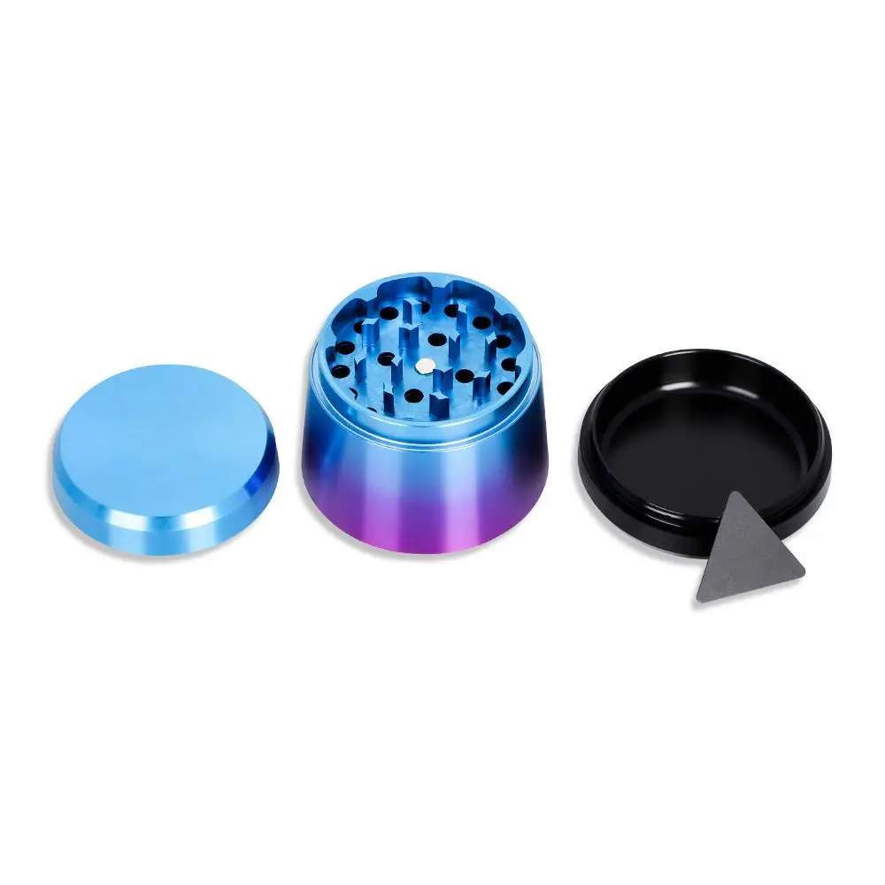 56mm Gradient Color Tobacco Grinder 3-layer Conical Metal Grass Crusher Grinding Herb for Making Cigarettes Smoking Accessories